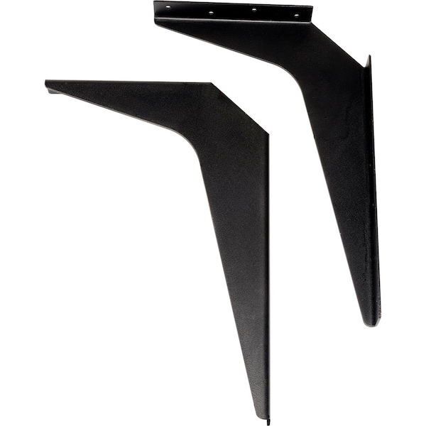 Wall Mount Brackets For 24in Deep ADA Locker Bench Top, Black, Pair, 2PK